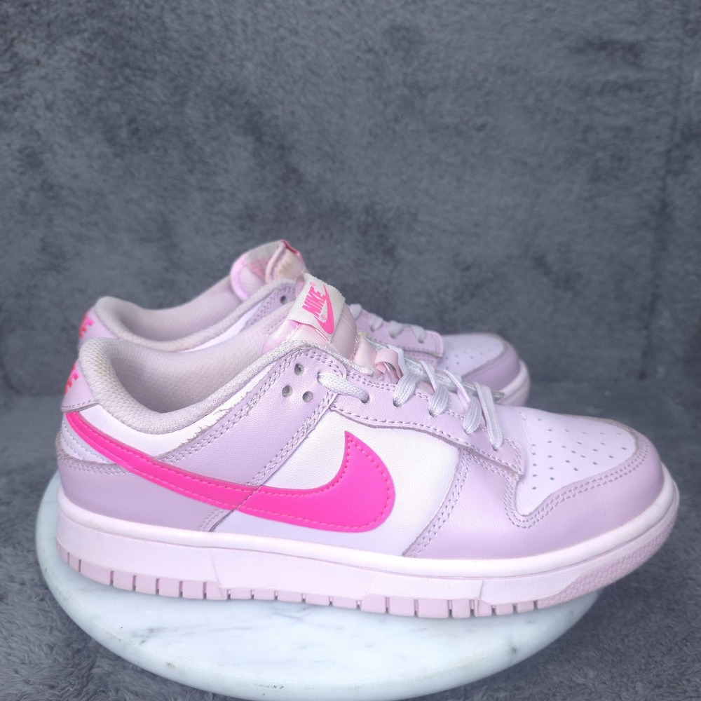 Nike Dunk Low Shoes Womens Size 8 Pink Leather Colorblock Sneakers DH9765-600